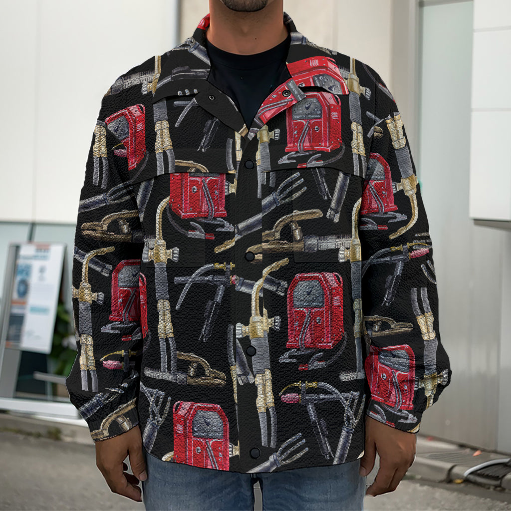 Welding Machine Pattern Print Men's Shirt Jacket