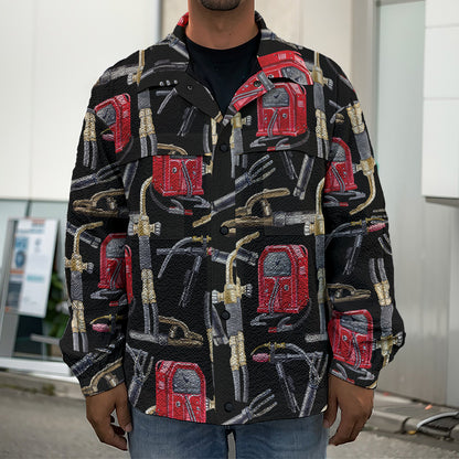 Welding Machine Pattern Print Men's Shirt Jacket