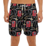 Welding Machine Pattern Print Men's Split Running Shorts