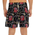 Welding Machine Pattern Print Men's Split Running Shorts