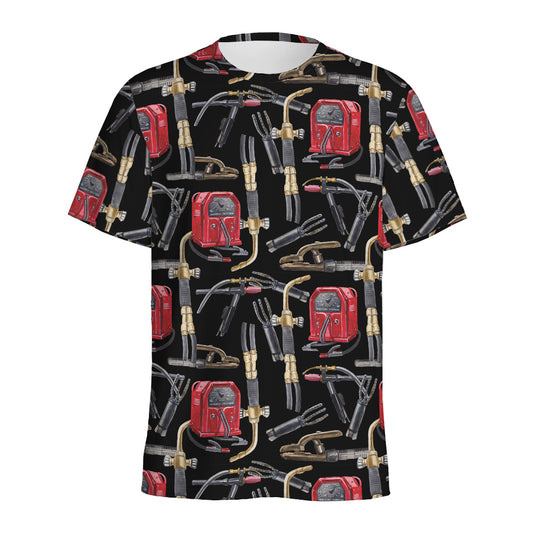 Welding Machine Pattern Print Men's Sports T-Shirt