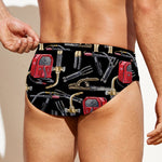 Welding Machine Pattern Print Men's Swim Briefs