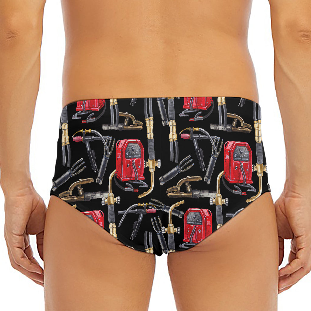 Welding Machine Pattern Print Men's Triangle Swim Briefs