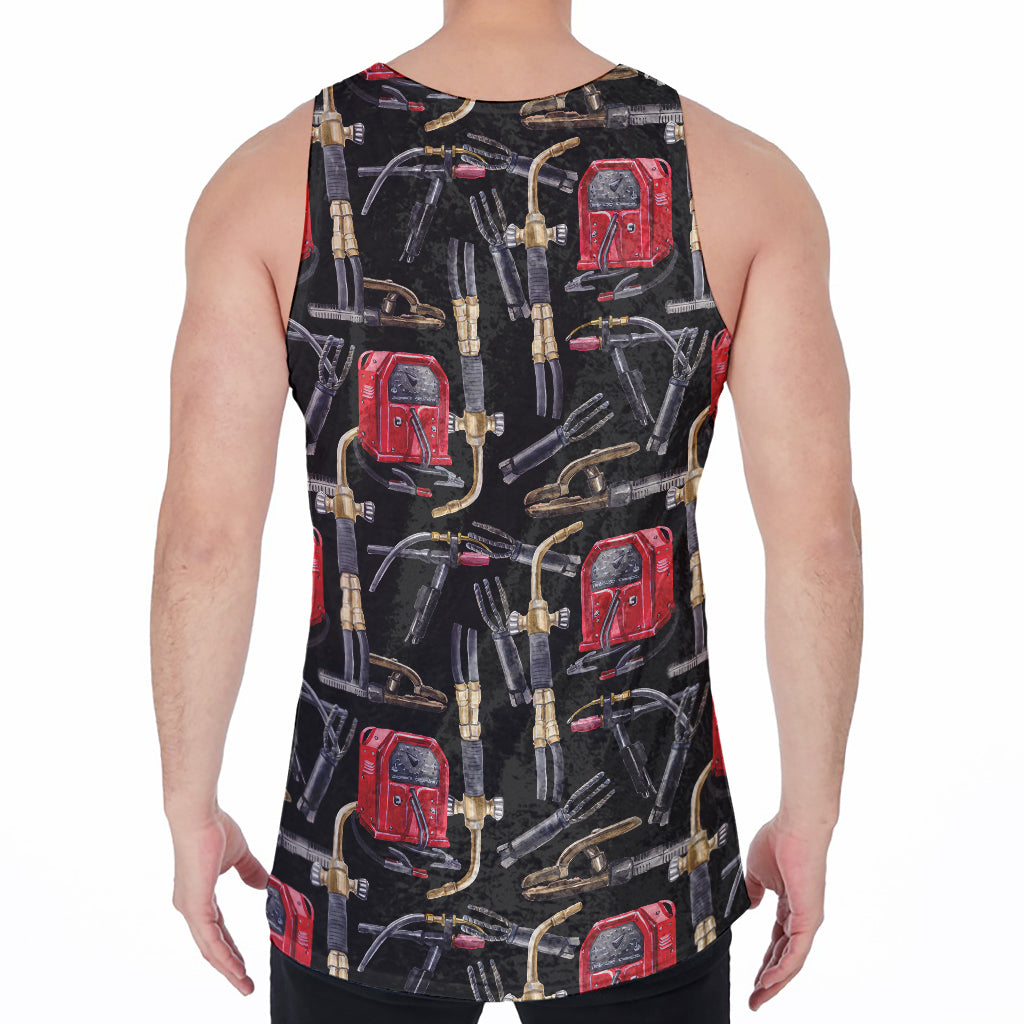 Welding Machine Pattern Print Men's Velvet Tank Top