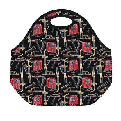 Welding Machine Pattern Print Neoprene Lunch Bag