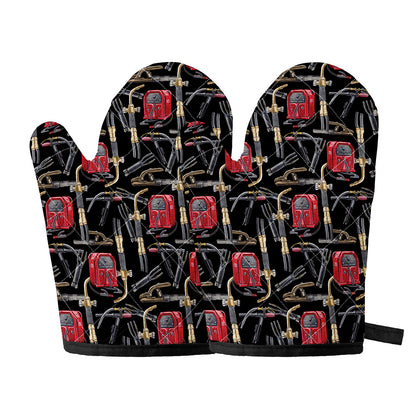 Welding Machine Pattern Print Oven Mitts