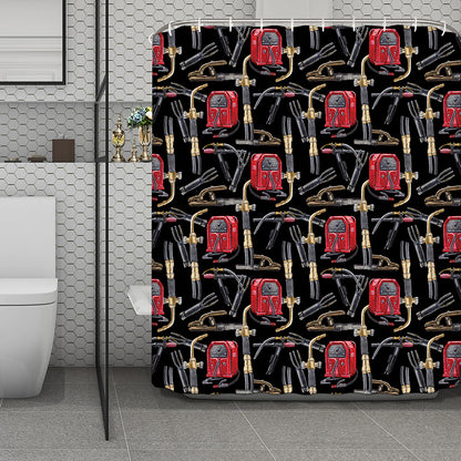 Welding Machine Pattern Print Polyester Shower Curtain