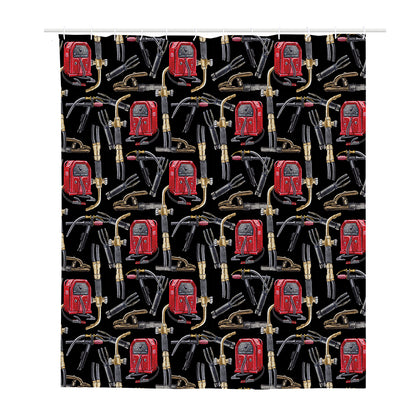 Welding Machine Pattern Print Polyester Shower Curtain