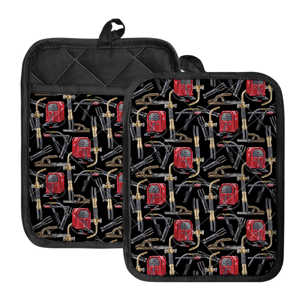 Welding Machine Pattern Print Pot Holders With Pocket