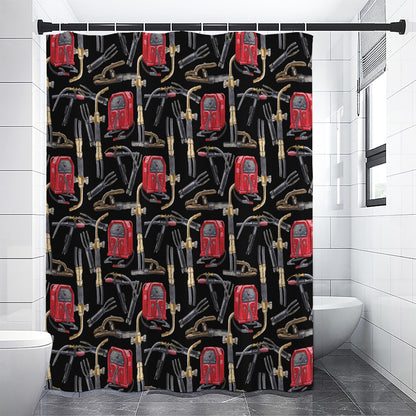 Welding Machine Pattern Print Premium Shower Curtain