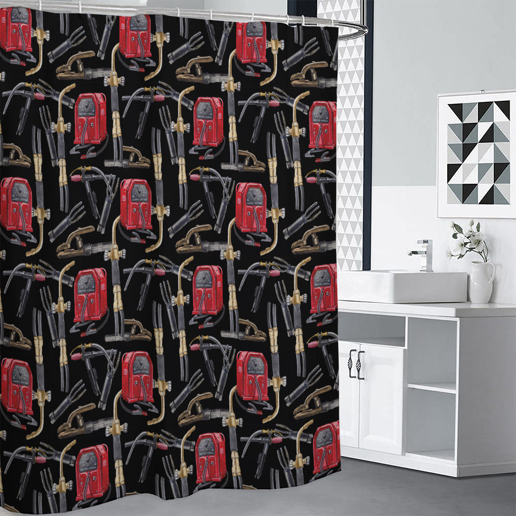 Welding Machine Pattern Print Premium Shower Curtain