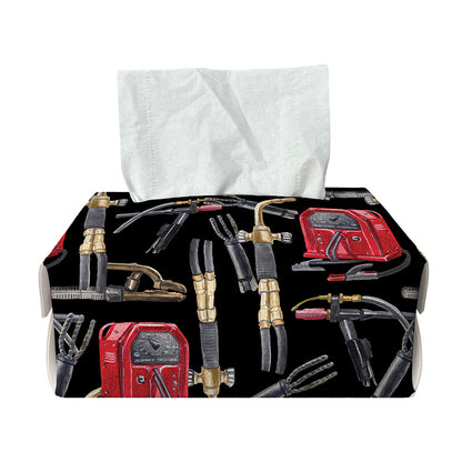 Welding Machine Pattern Print Rectangle Tissue Box Cover