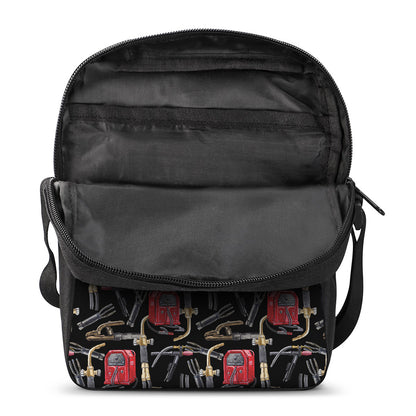 Welding Machine Pattern Print Rectangular Crossbody Bag