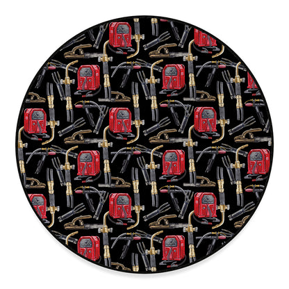Welding Machine Pattern Print Round Floor Mat