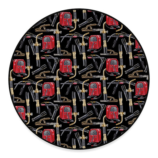 Welding Machine Pattern Print Round Floor Mat