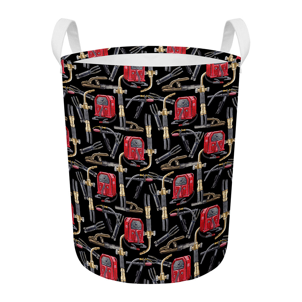 Welding Machine Pattern Print Round Laundry Basket
