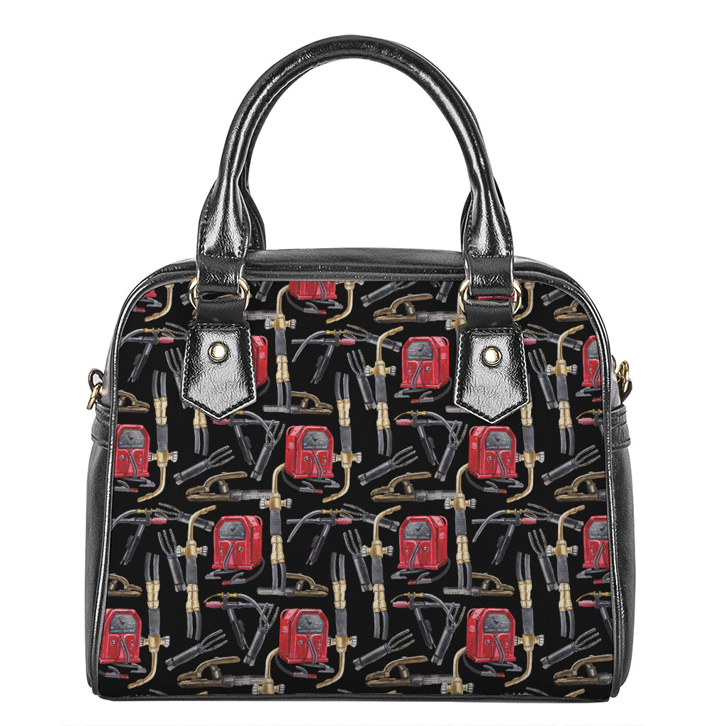 Welding Machine Pattern Print Shoulder Handbag