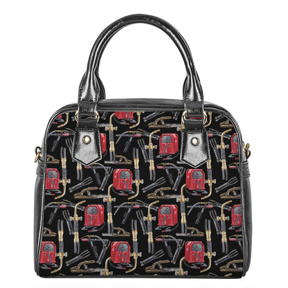 Welding Machine Pattern Print Shoulder Handbag
