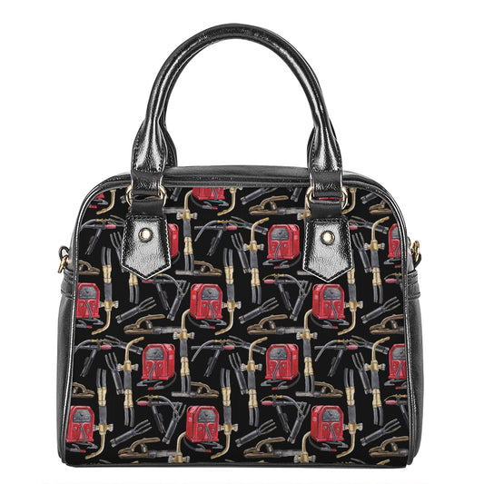 Welding Machine Pattern Print Shoulder Handbag