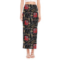 Welding Machine Pattern Print Side Slit Maxi Skirt