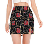 Welding Machine Pattern Print Side Slit Mini Skirt