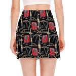 Welding Machine Pattern Print Side Slit Mini Skirt