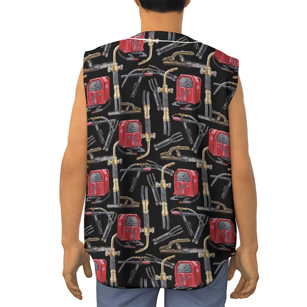 Welding Machine Pattern Print Sleeveless Baseball Jersey