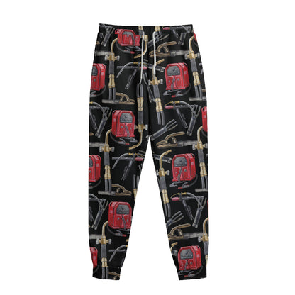 Welding Machine Pattern Print Sweatpants