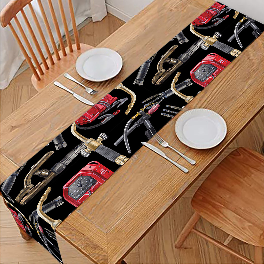Welding Machine Pattern Print Table Runner