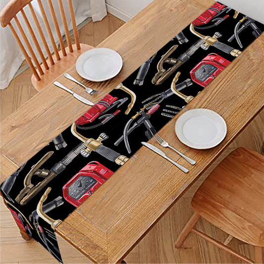 Welding Machine Pattern Print Table Runner