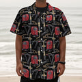 Welding Machine Pattern Print Textured Short Sleeve Shirt