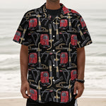 Welding Machine Pattern Print Textured Short Sleeve Shirt