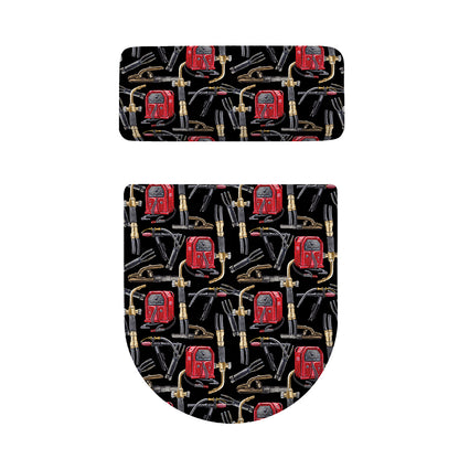 Welding Machine Pattern Print Toilet Lid And Tank Cover Set