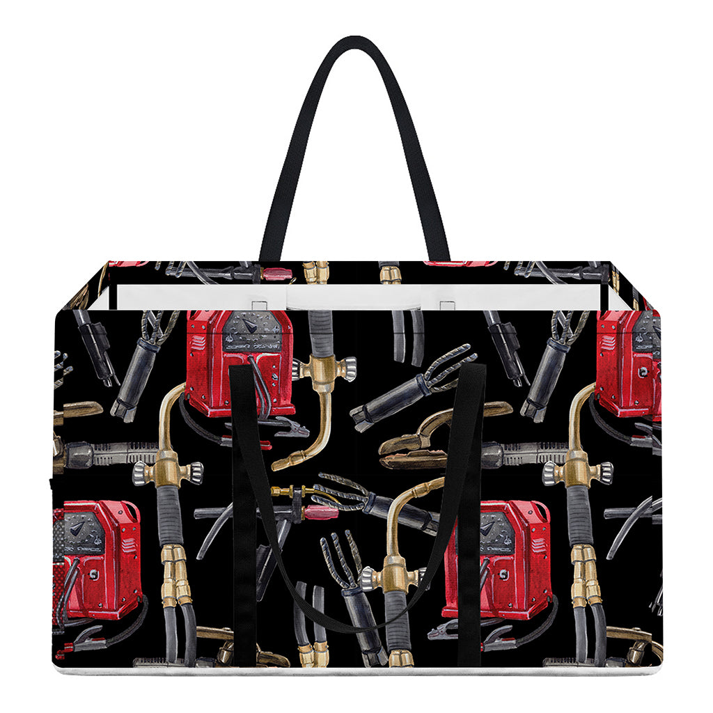 Welding Machine Pattern Print Utility Tote Bag