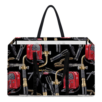 Welding Machine Pattern Print Utility Tote Bag
