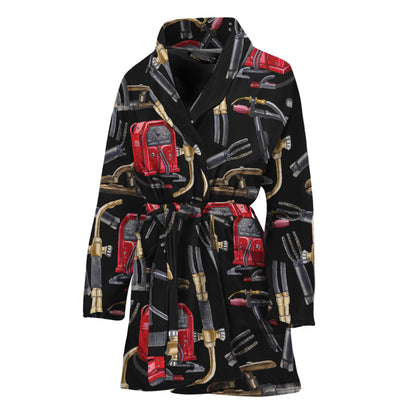 Welding Machine Pattern Print Women's Bathrobe