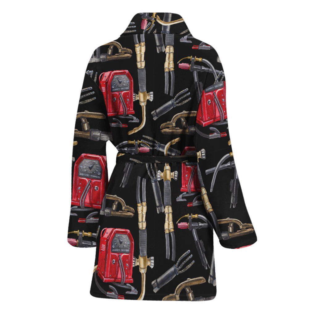 Welding Machine Pattern Print Women's Bathrobe