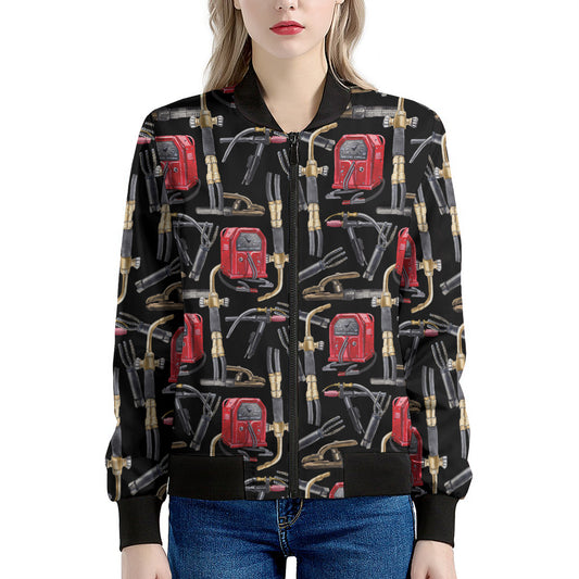 Welding Machine Pattern Print Women's Bomber Jacket