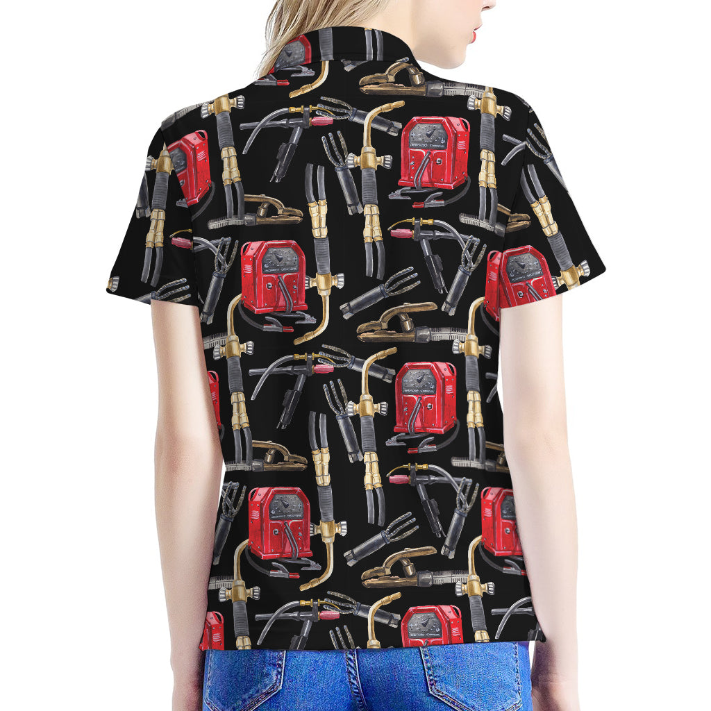 Welding Machine Pattern Print Women's Polo Shirt