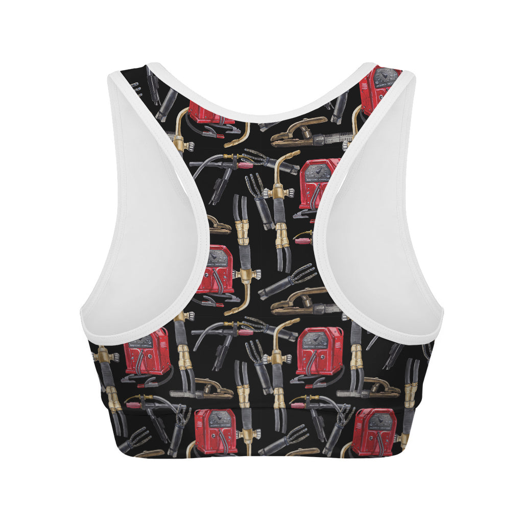 Welding Machine Pattern Print Women's Sports Bra