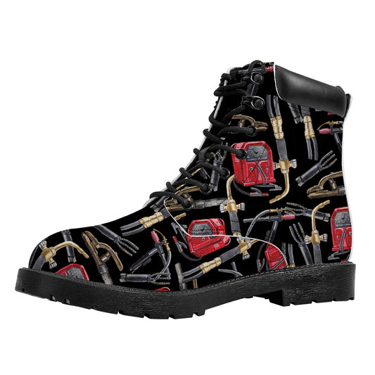 Welding Machine Pattern Print Work Boots