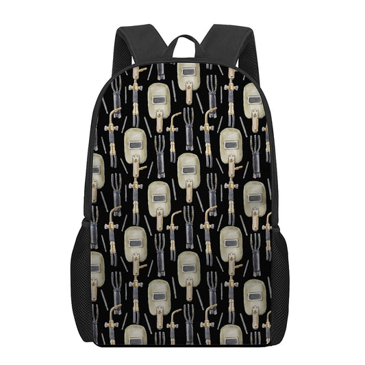 Welding Mask Pattern Print 17 Inch Backpack