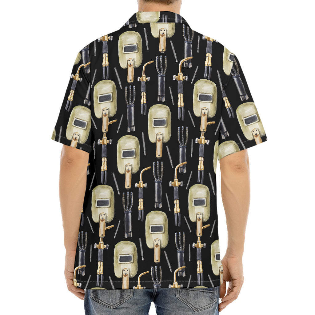 Welding Mask Pattern Print Aloha Shirt