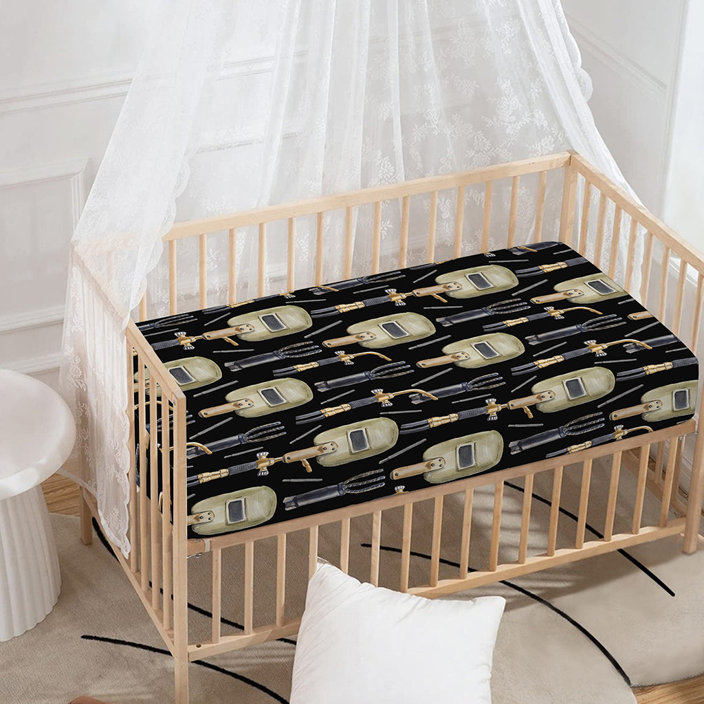 Welding Mask Pattern Print Baby Crib Sheet