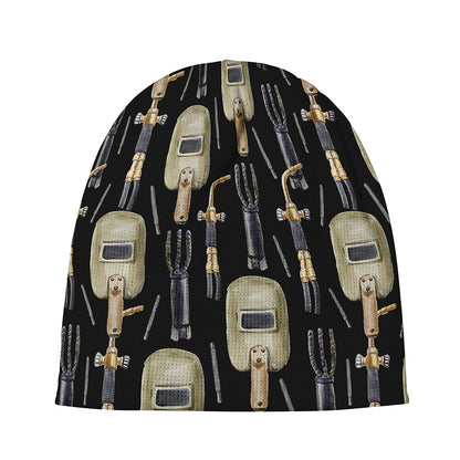 Welding Mask Pattern Print Beanie