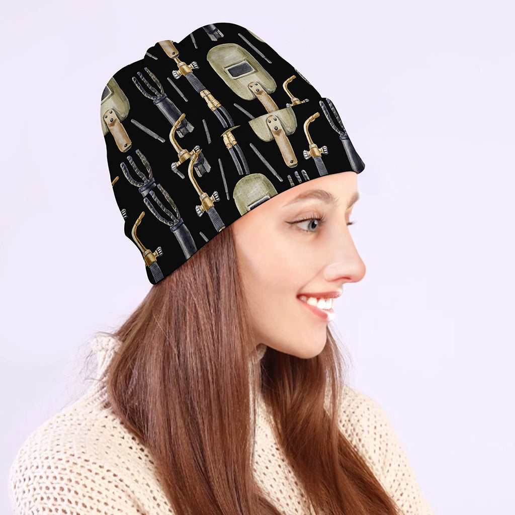 Welding Mask Pattern Print Beanie