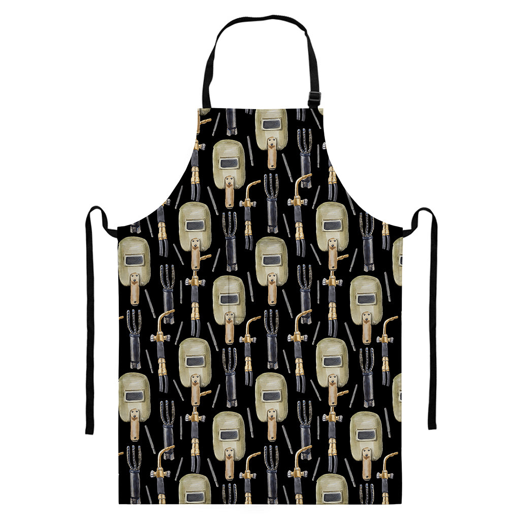 Welding Mask Pattern Print Bib Apron With Pocket