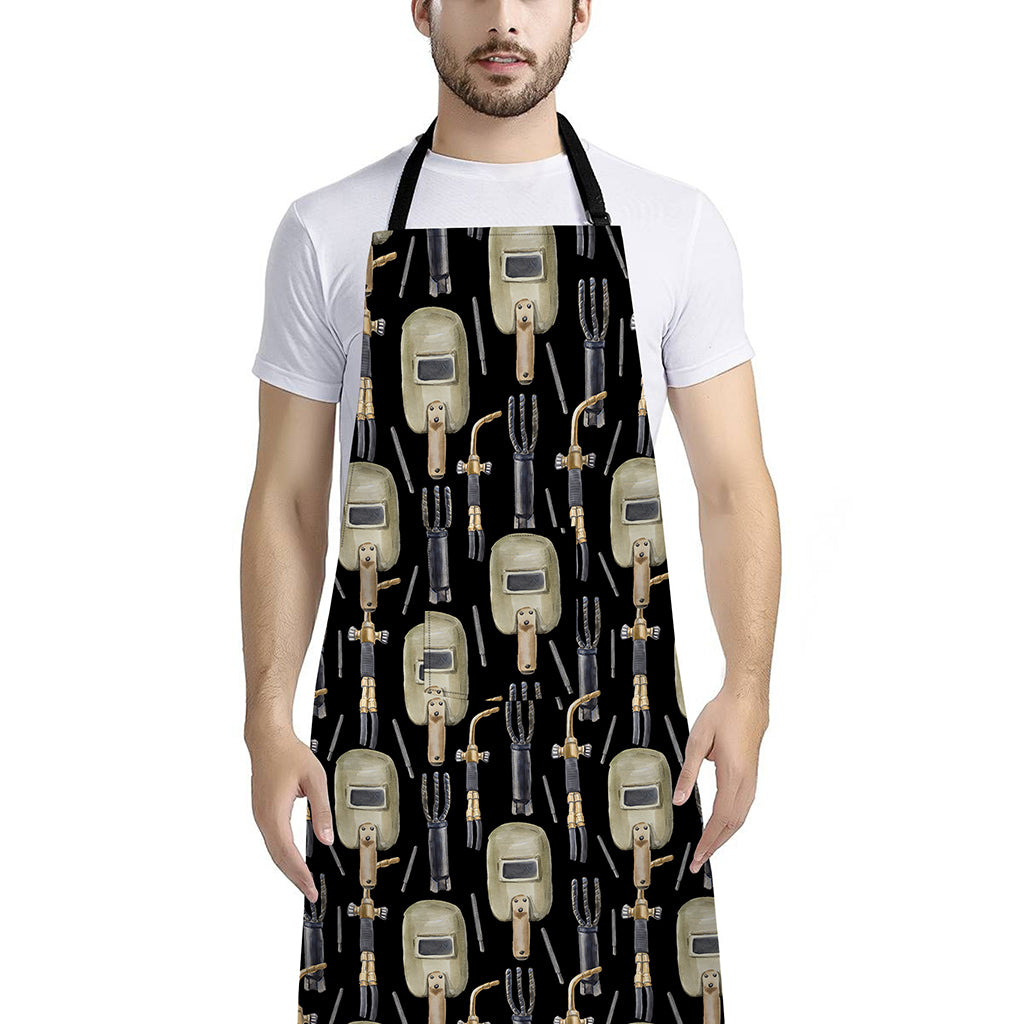 Welding Mask Pattern Print Bib Apron With Pocket