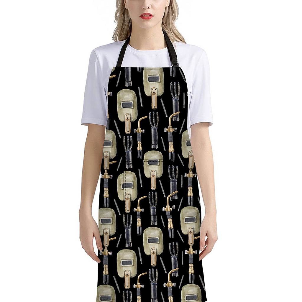 Welding Mask Pattern Print Bib Apron With Pocket