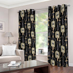 Welding Mask Pattern Print Blackout Grommet Curtains